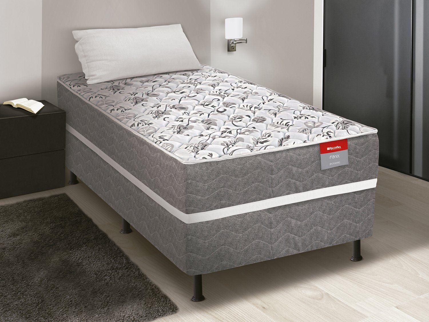 Cama Box Conjugada Solteiro Reconflex Espuma 55x88x188cm Fenix