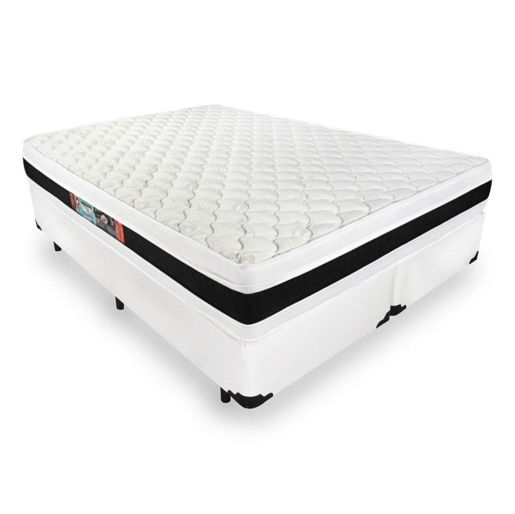 Cama Box Queen + Colchão De Espuma D45 - Castor - Black White Double Face  158cm - Cama Box Queen Size - Magazine Luiza