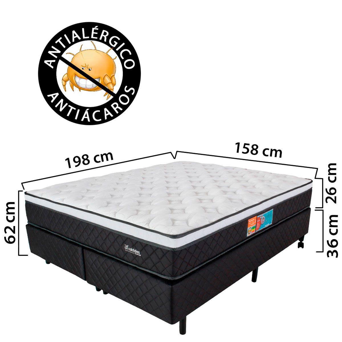 Cama Box Queen Colchão Pillow Top Espuma Viscoelástica D33 Molas