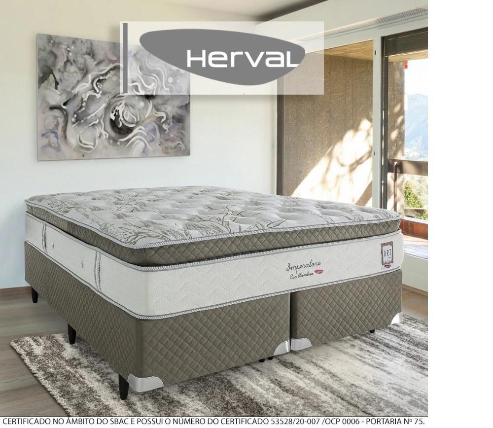 Cama Box Queen Herval Imperatore Eco Bamboo, Molas Ensacadas, 73 x 158 x  198 cm - Cama Box Super King - Magazine Luiza