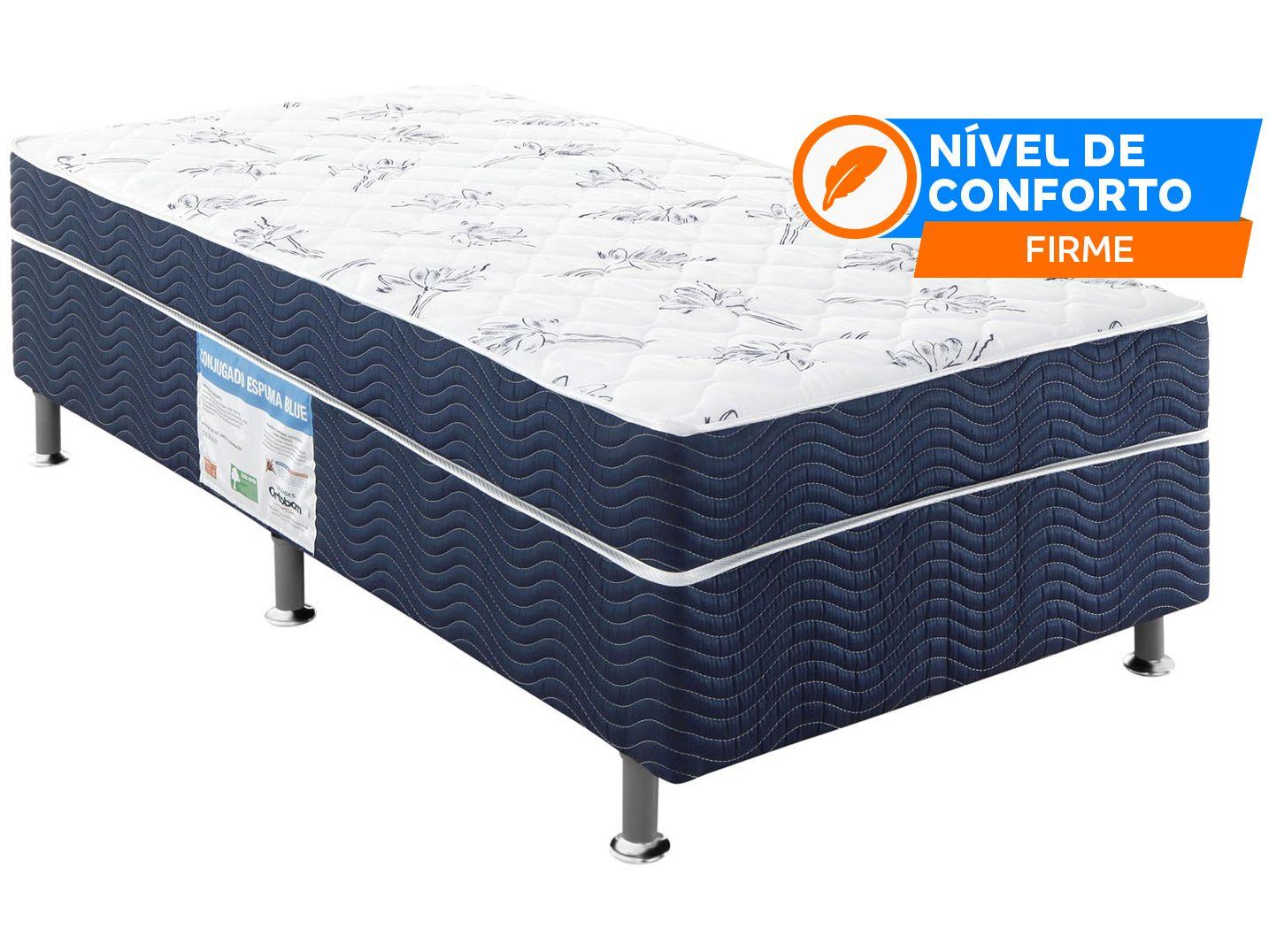 Cama Box Solteiro Ortobom Conjugado 43cm de Altura Physical Blue