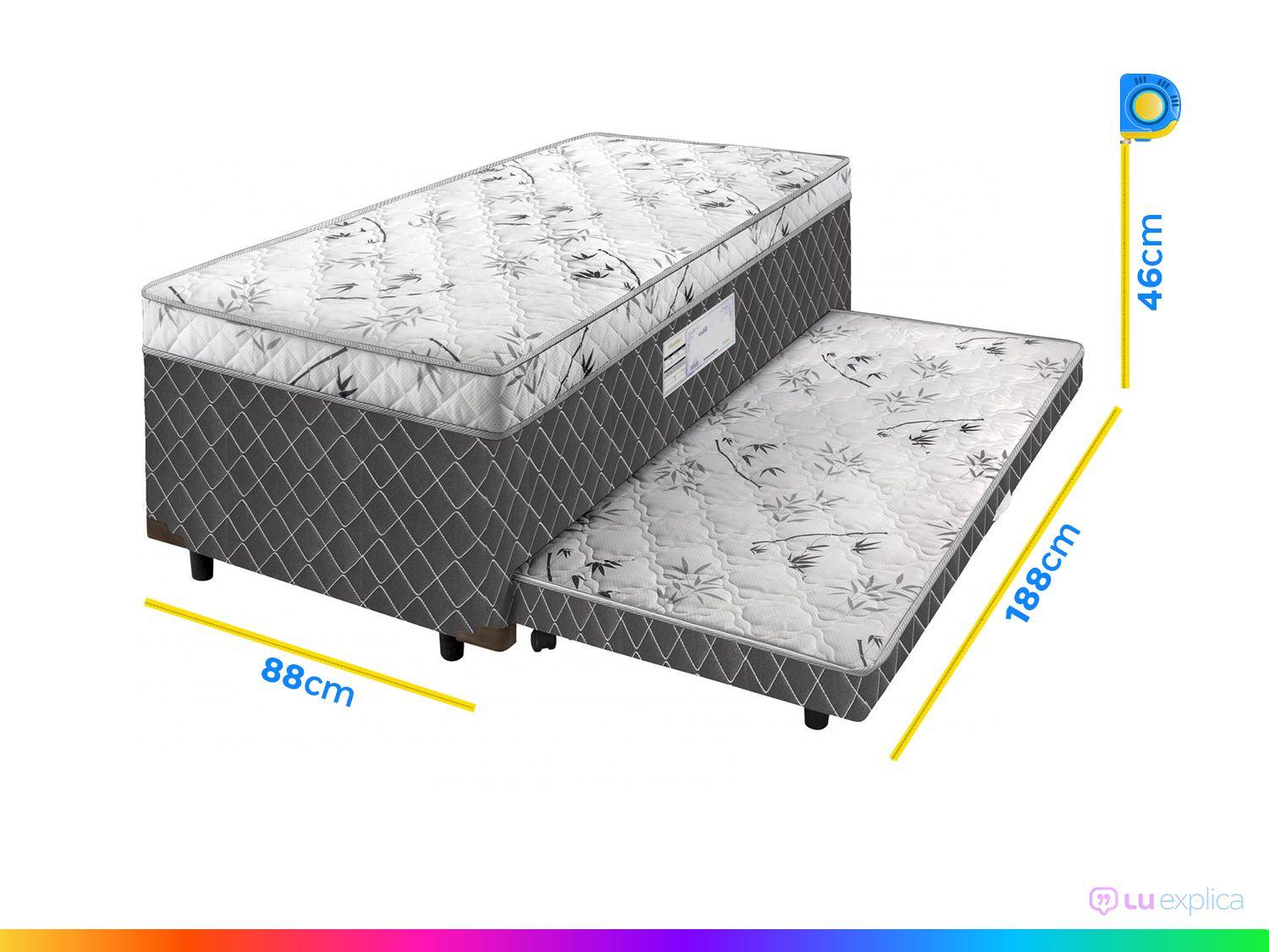 Cama Box Solteiro SMP com Cama Auxiliar 