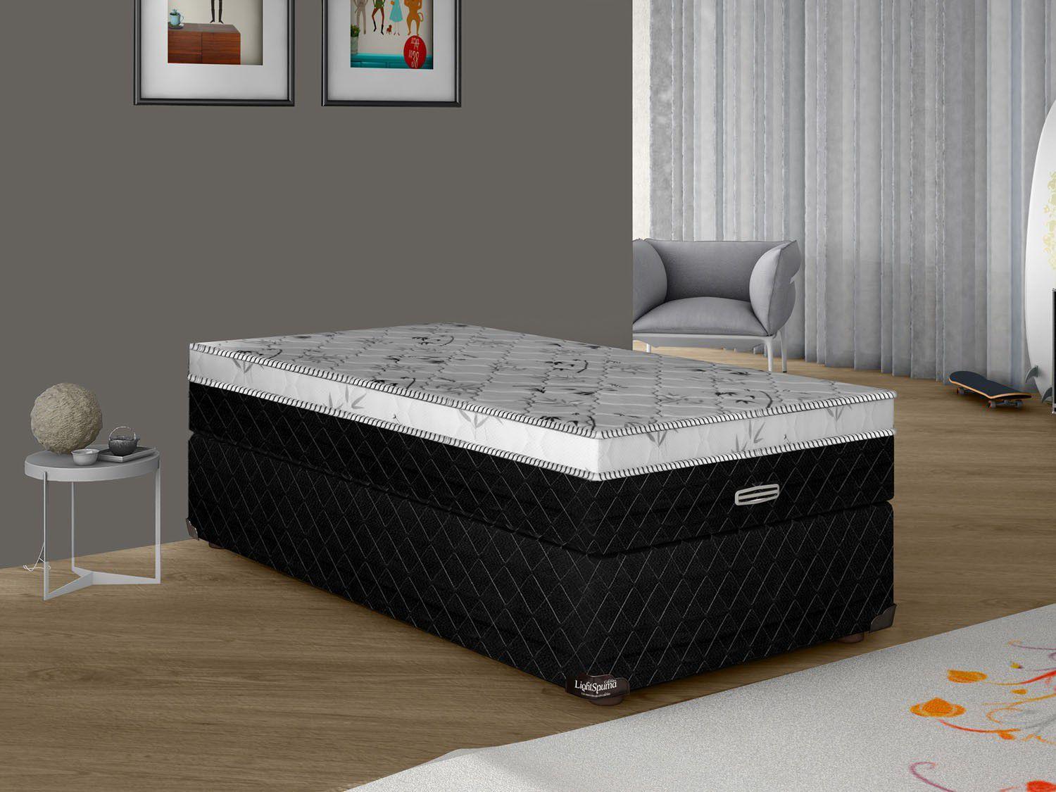 Cama Box Solteiro Somopar Conjugado Mola com Baú 56cm de Altura
