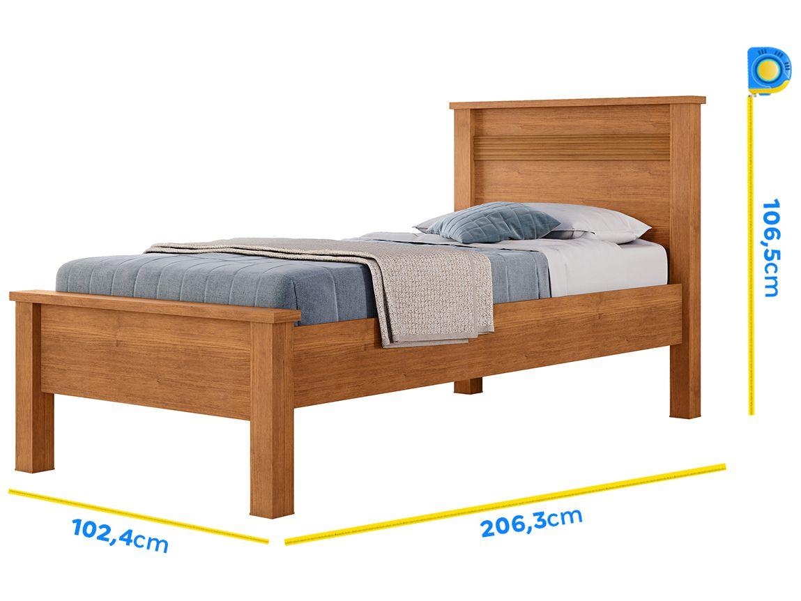 Cama de Solteiro Conquista Móveis Barcelona Cinamomo
