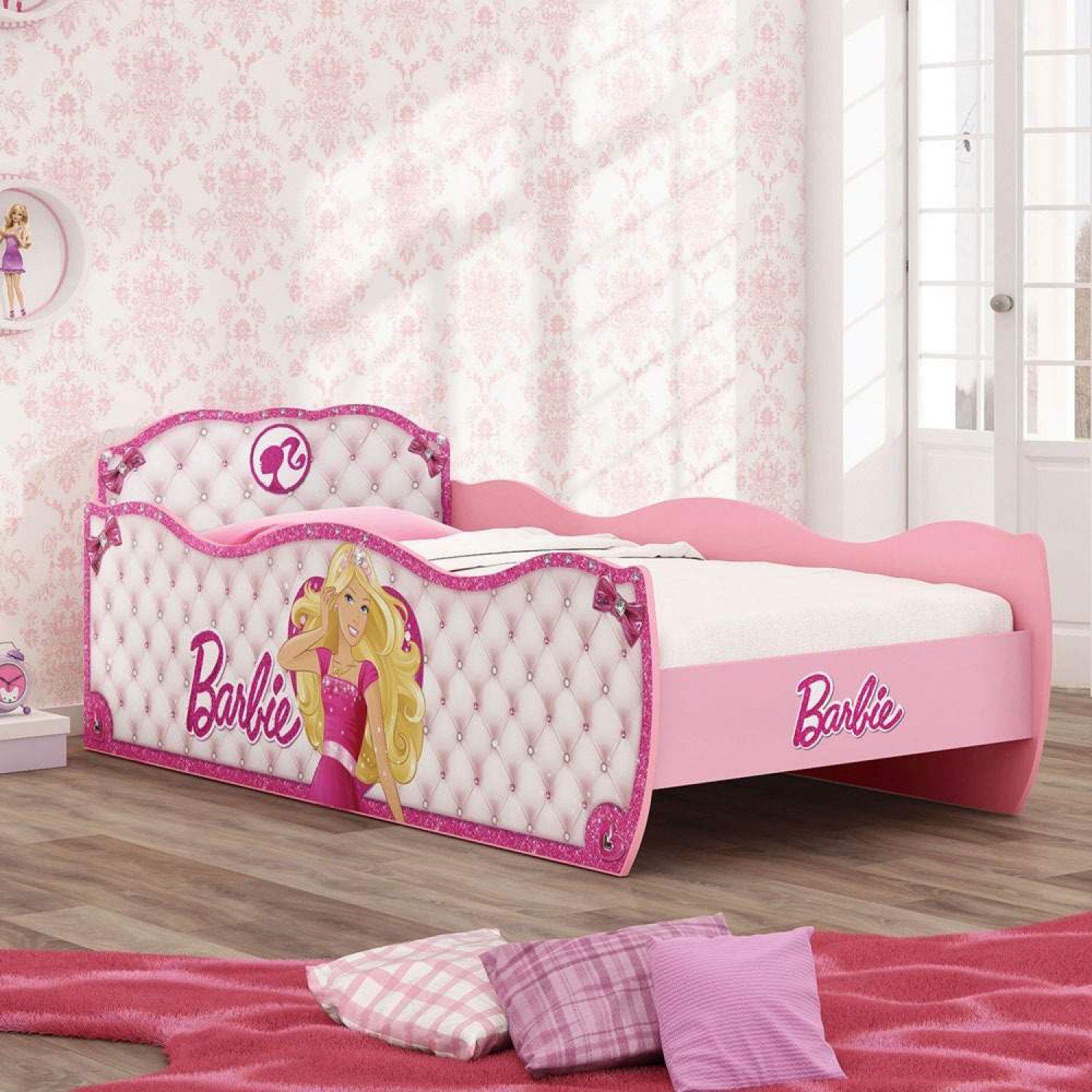 Cama Infantil Barbie Star Pura Magia Rosa Móveis para Quarto