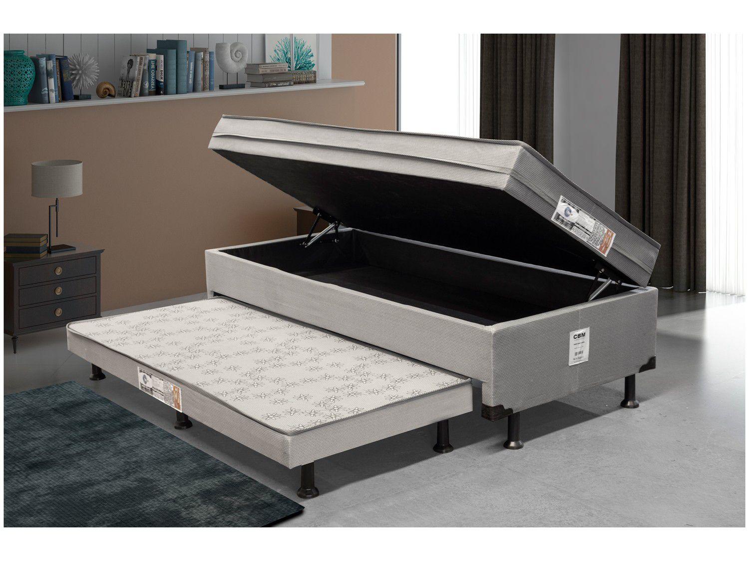 Cama Solteiro Box com Baú e Cama Auxiliar - LightSpuma 61cm Lady - Cama ...