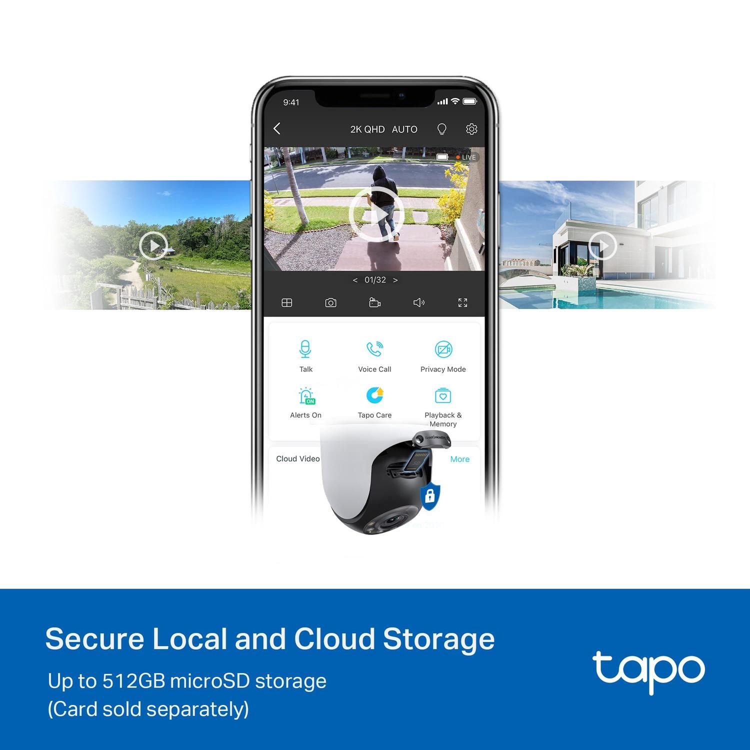Tapo C520WS | Câmara de Segurança Wi-Fi Exterior 2K Pan/Tilt