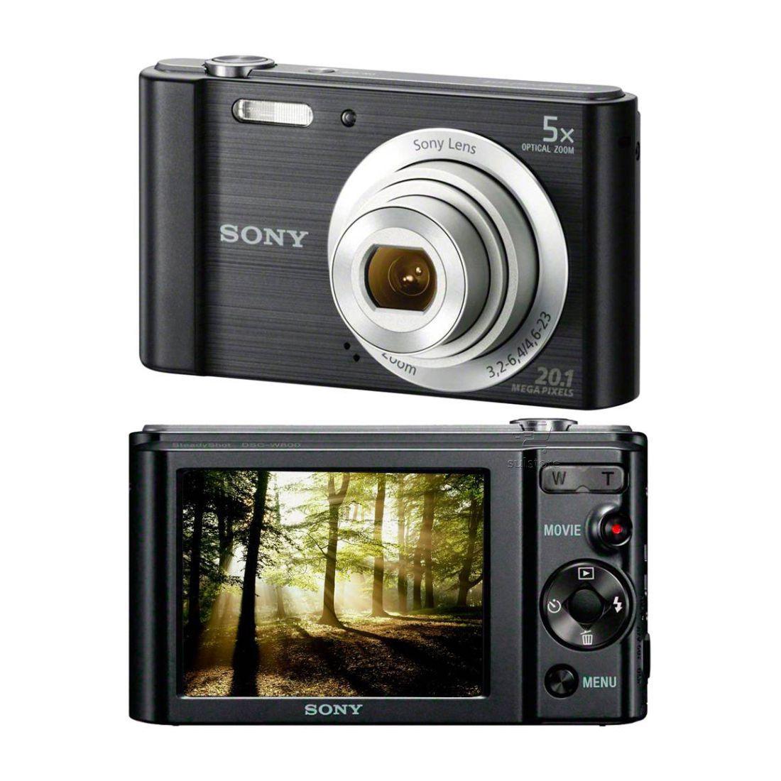 Câmera Digital Sony DSCW800 20.1MP Zoom Óptico 5X e Bateria