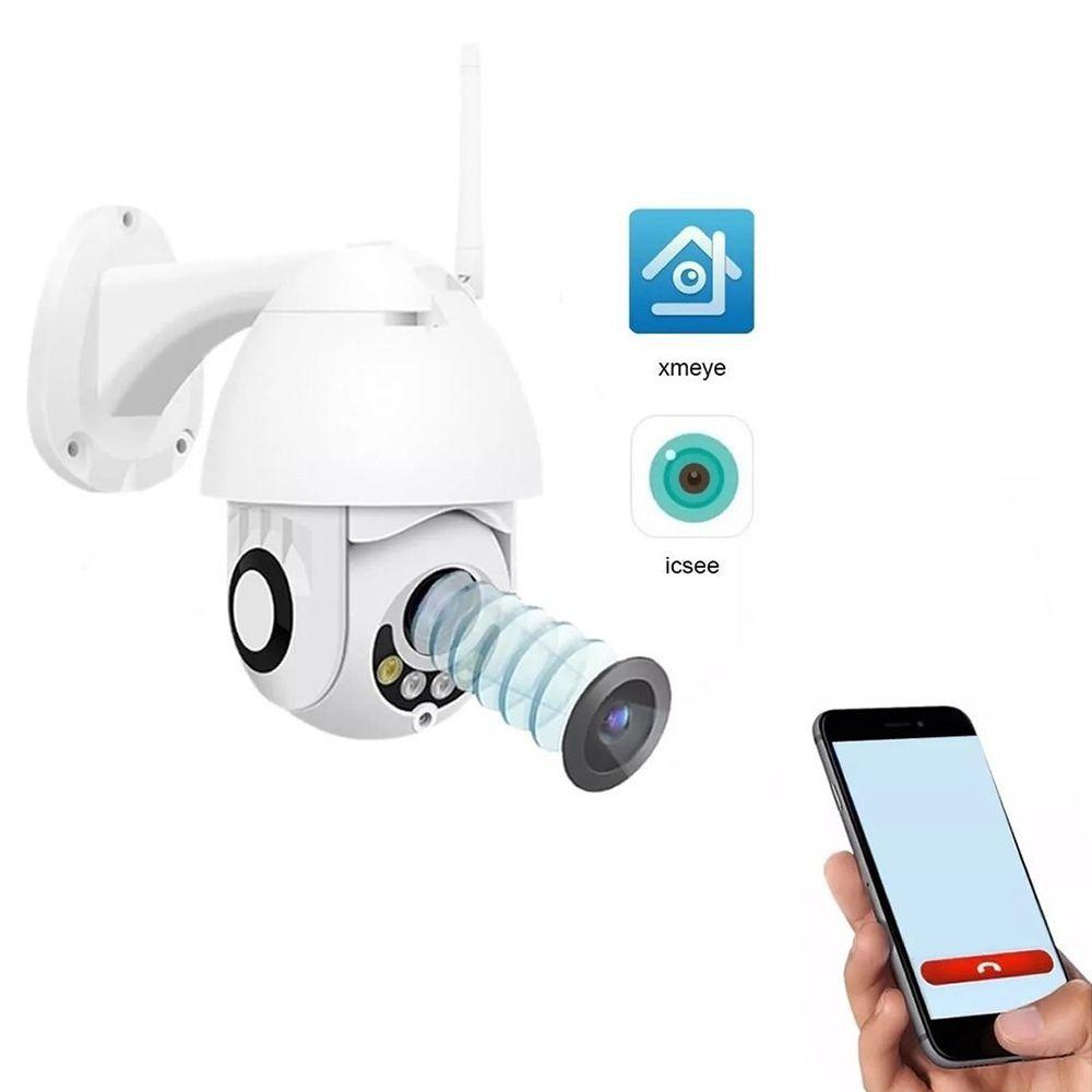 Camera IP Giratoria Speed Dome HD Wifi Resiste Agua Segurança Externa