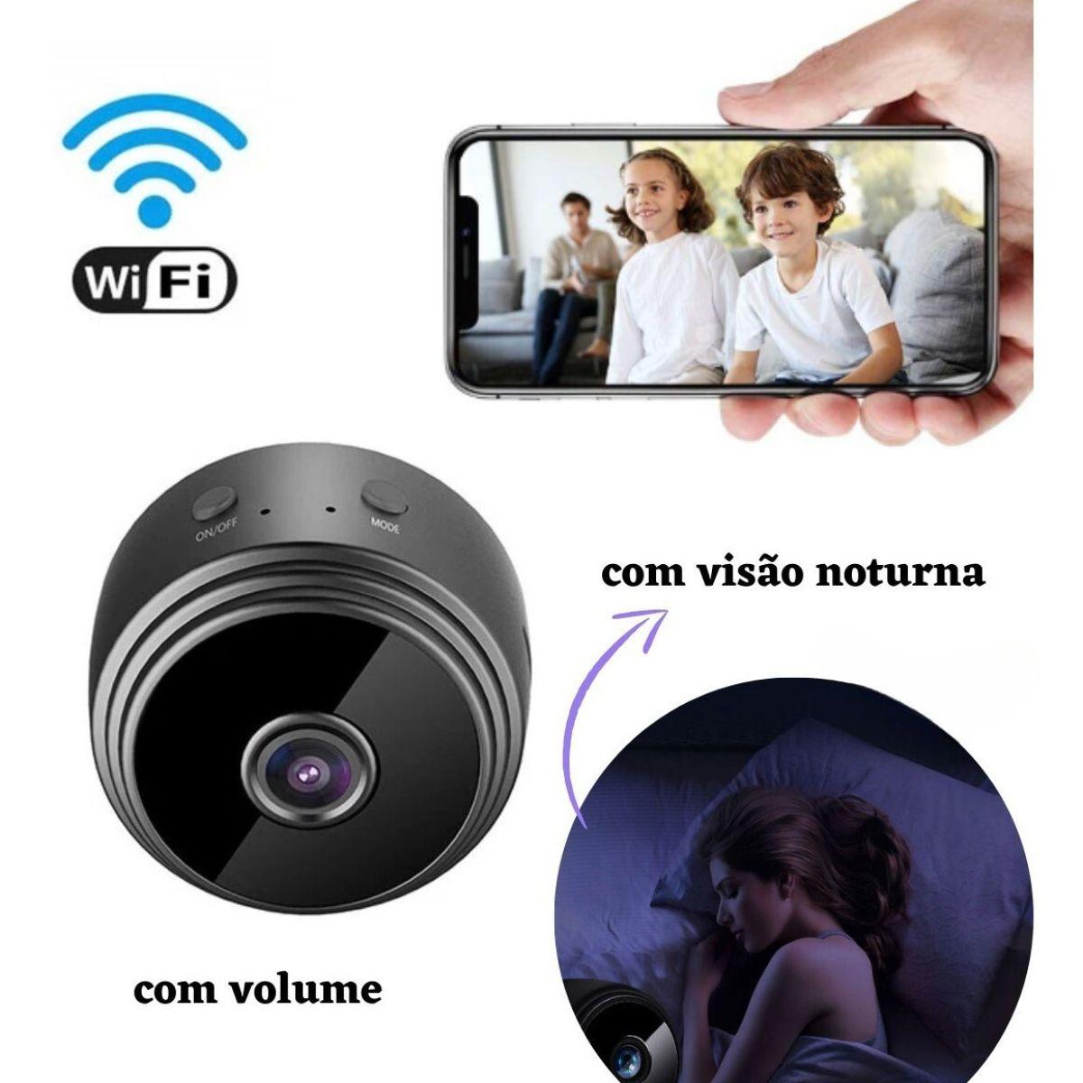 Imagem de Câmera Ip Mini Espiã Compacta Discreta Full HD Inteligente Sem Fio 1080P Wifi A9 Grava Audio