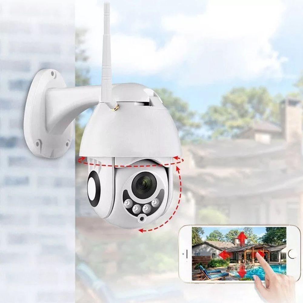 Camera Speed Dome IP Giratoria HD Wifi Externa Segurança Noturna