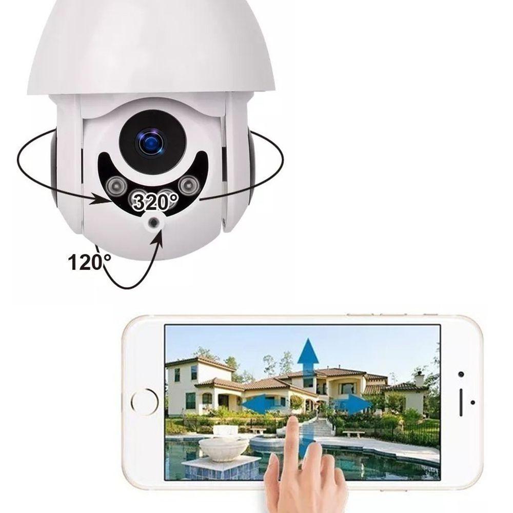Camera Speed Dome IP Giratoria HD Wifi Externa Segurança Noturna