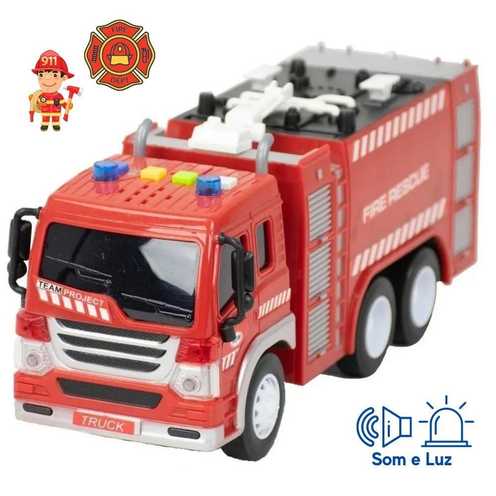 Caminhão Caminhãozinho de Bombeiro Infantil com Som e Luz - Bbr ...