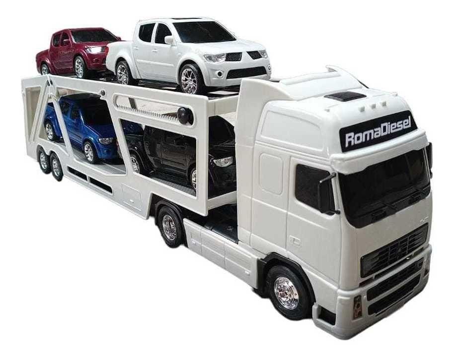 Brinquedo Carreta Caminhão Cegonheira Gigante Diesel Rx Branco 1309 - Roma  - Roma Brinquedos - Caminhões, Motos e Ônibus de Brinquedo - Magazine Luiza