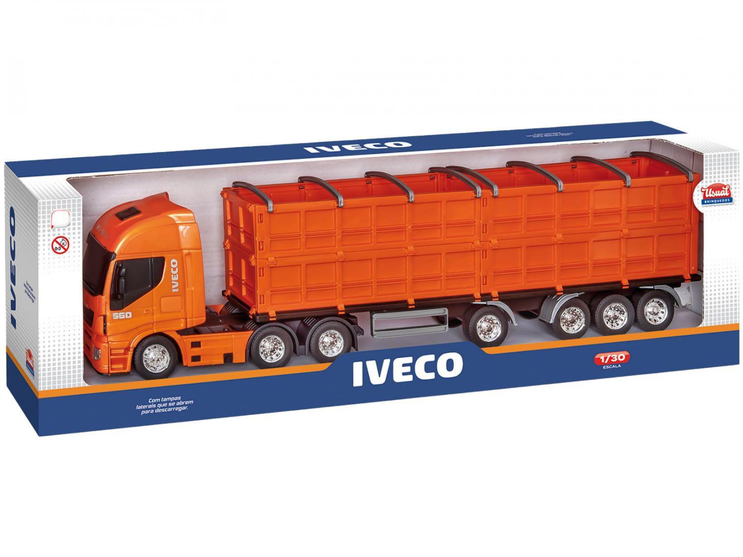 Caminhao bau iveco hi way usual brinquedos usual plastic