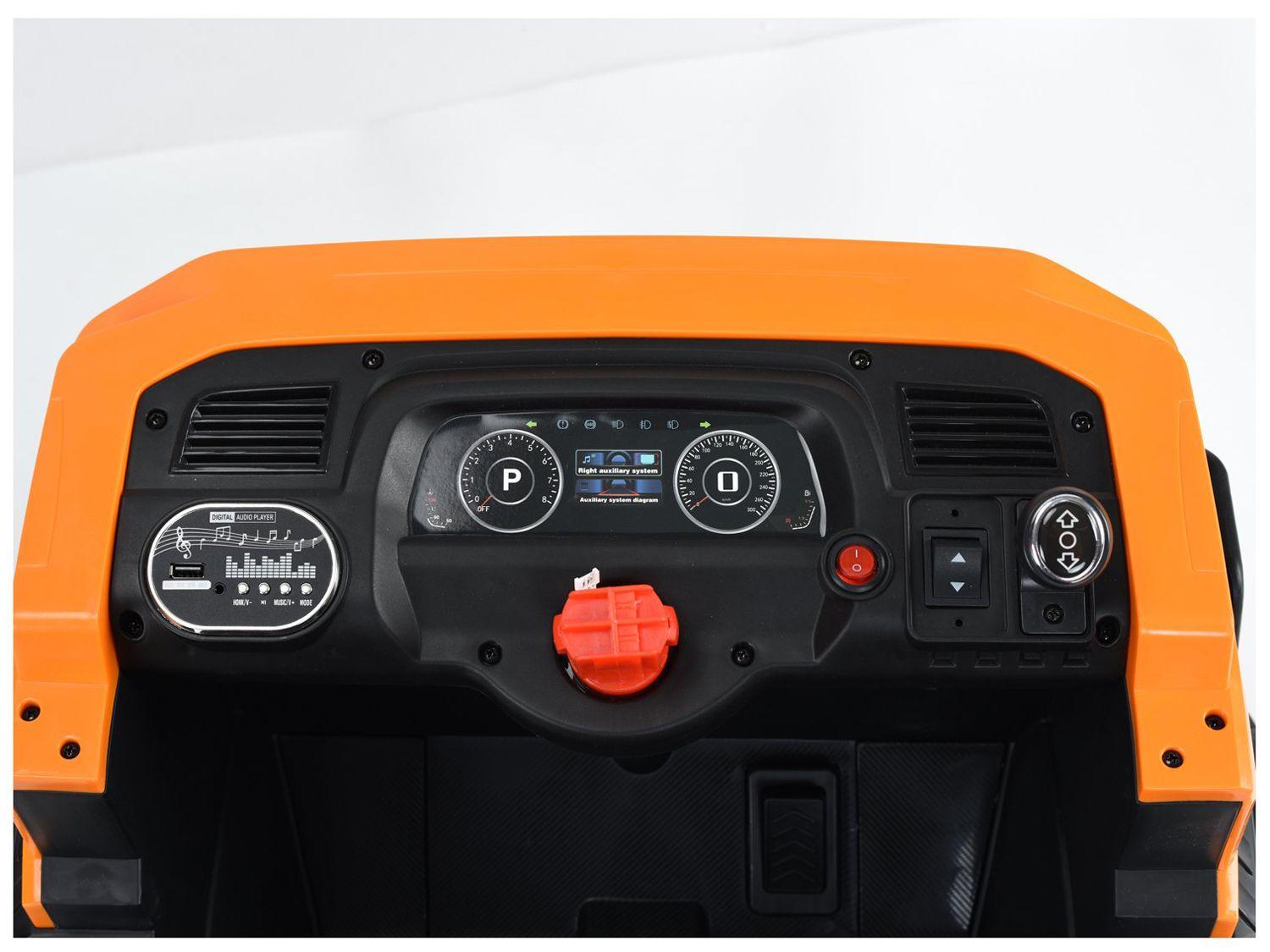 Caminhão Elétrico Preto e Laranja Bandeirante 