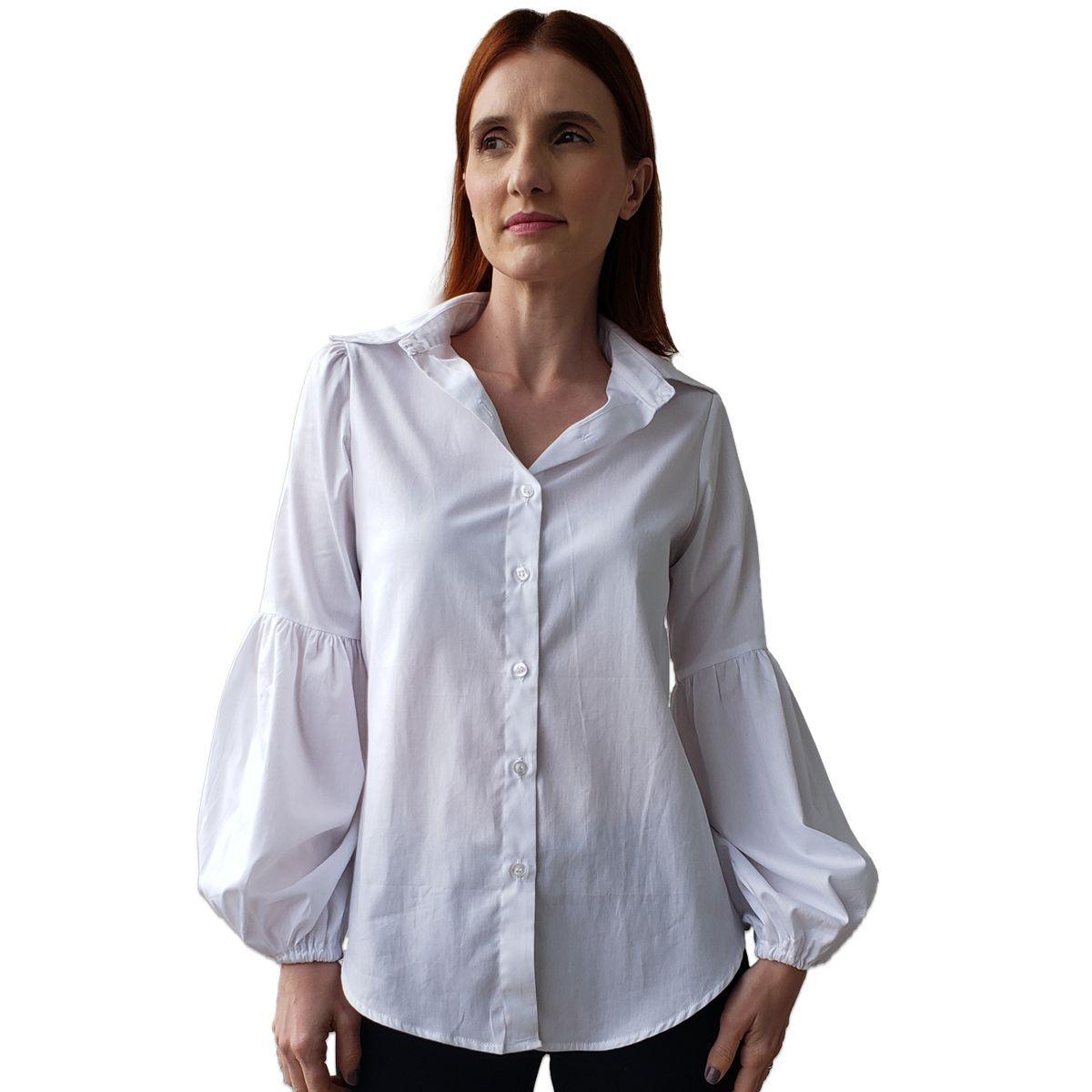 camisa branca feminina algodão