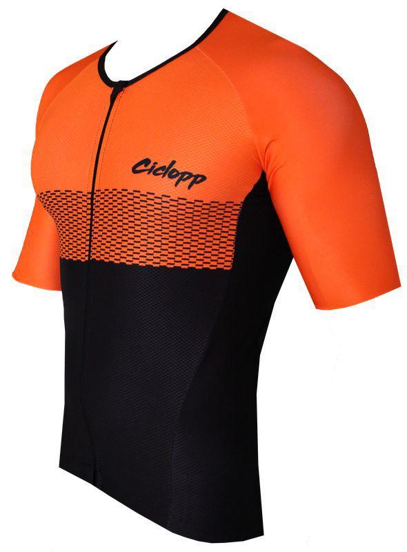camisa bike laranja
