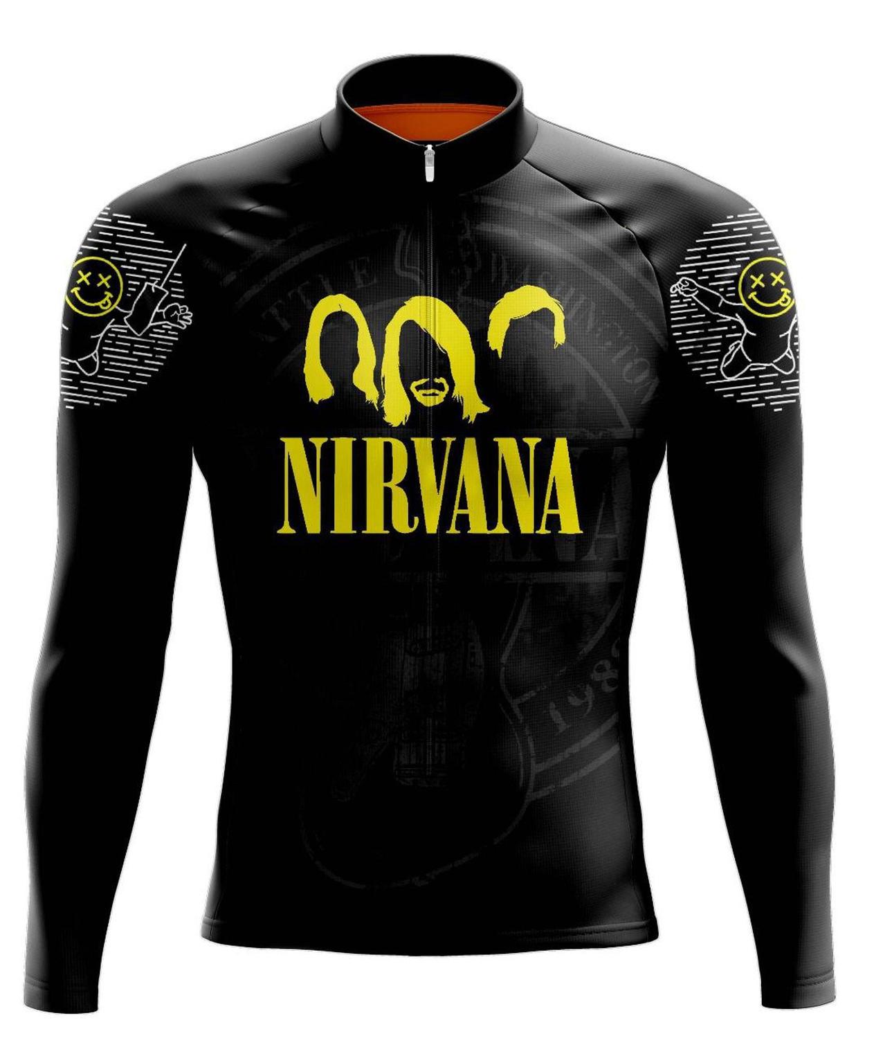 camisa nirvana manga longa