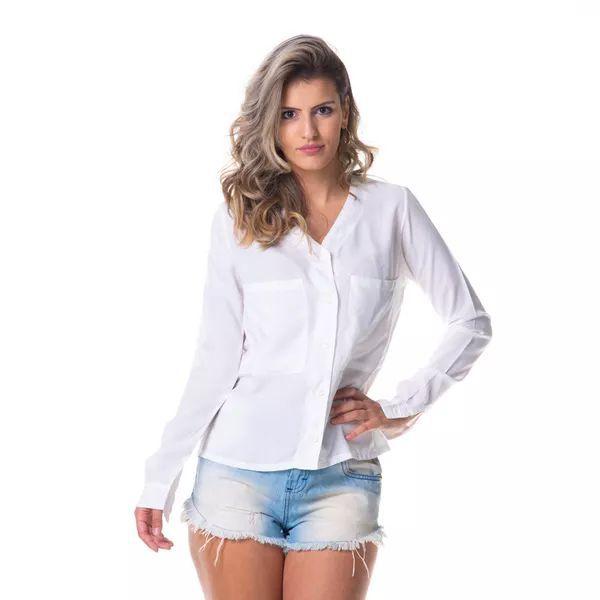 Camisa branca feminina de viscose Clearance