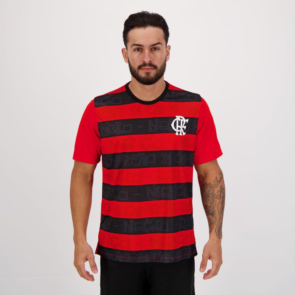 Camisa Flamengo Shout Vermelha e Preta Braziline Camisa e