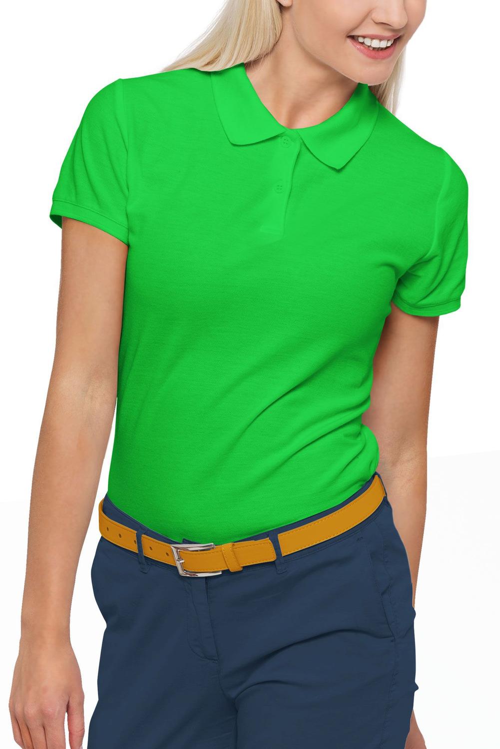 camisa gola polo feminina verde