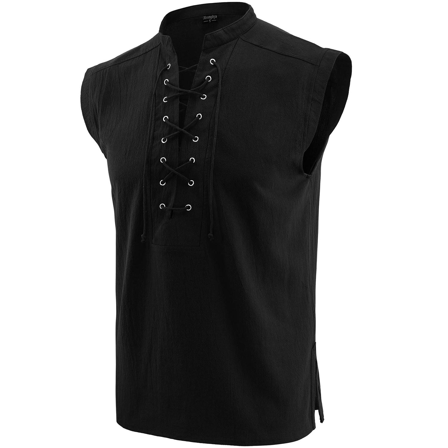 Camisa Gótica Masculina Moomphya Estilo Pirate, Renaissance