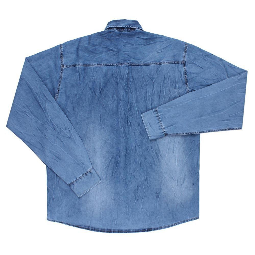 camisa jeans clara masculina