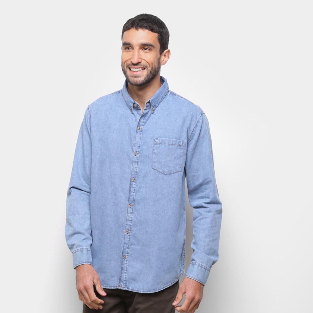 camisa jeans masculina hering preço