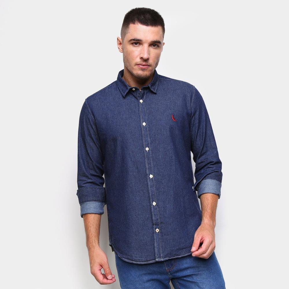 camisa manga longa jeans