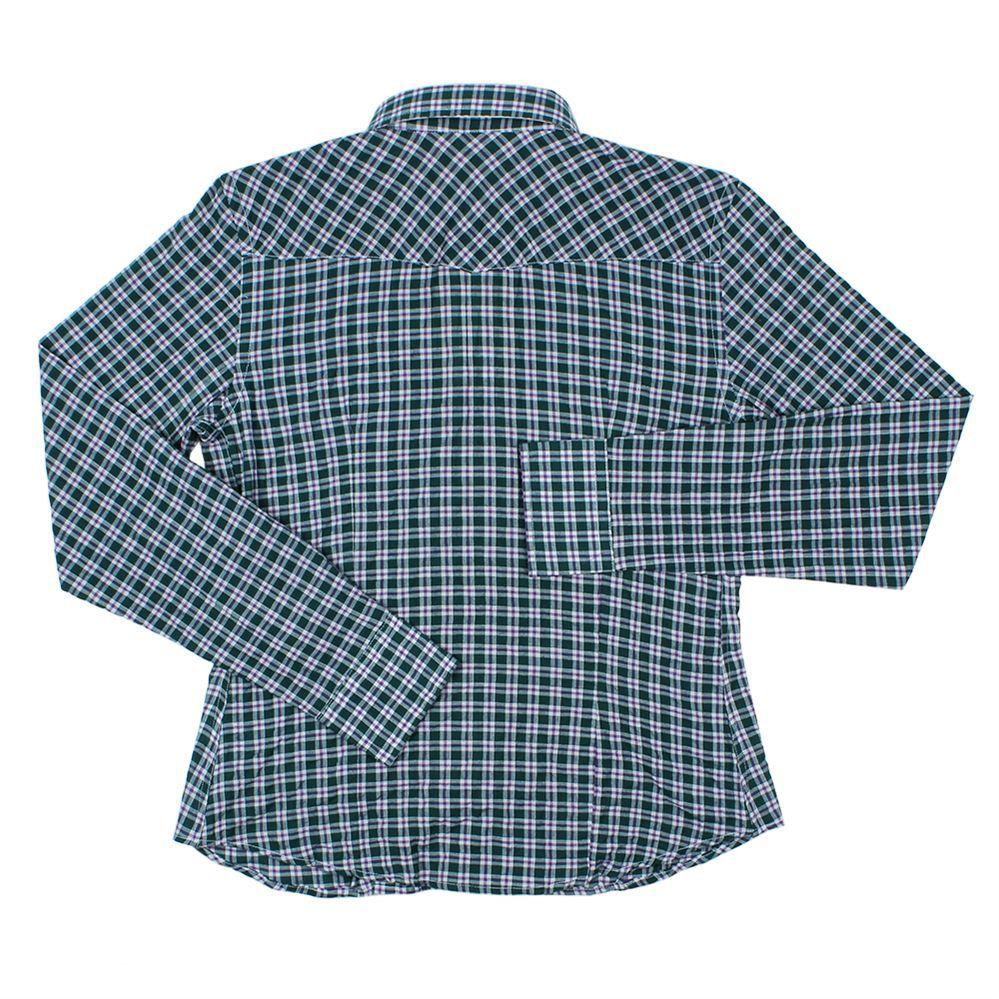 camisa xadrez feminina verde