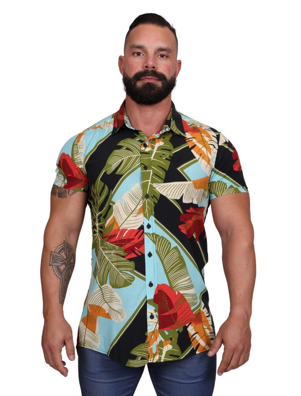 camisa de manga colorida