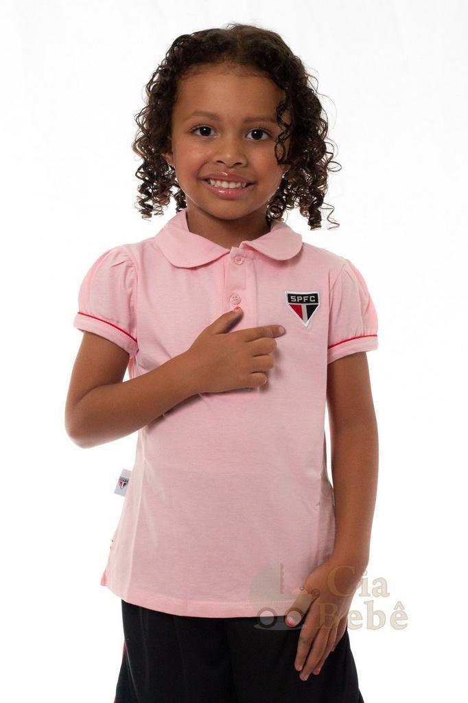 camisa sao paulo rosa infantil