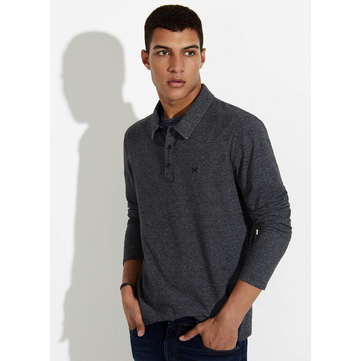 polo manga longa hering