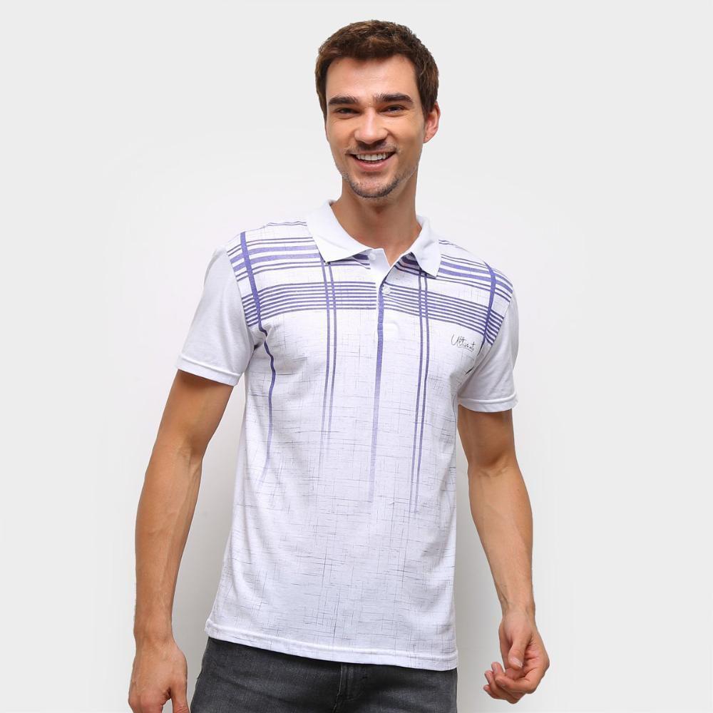 blusa polo estampada