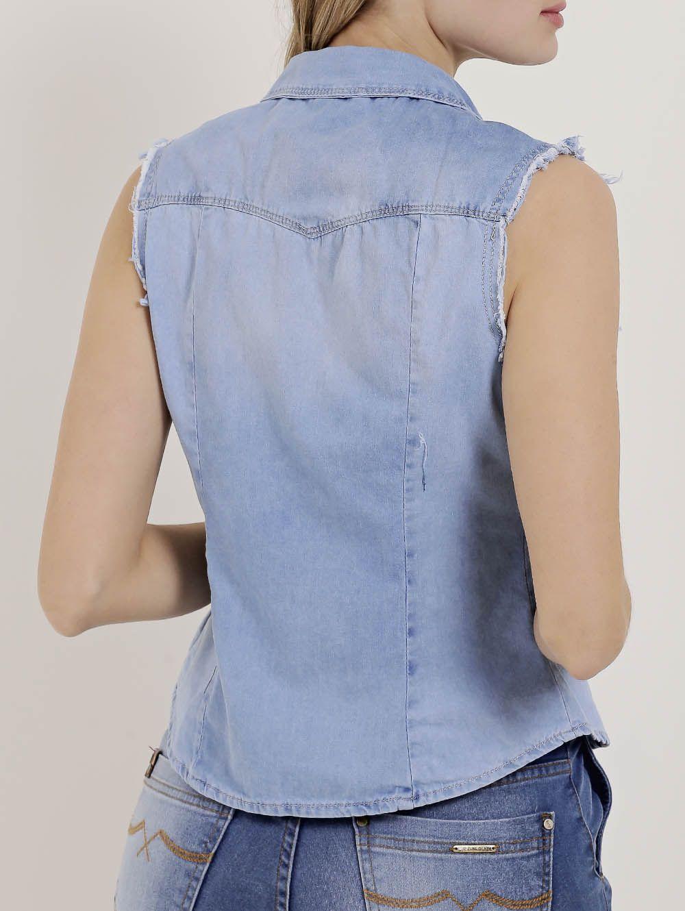 camisa regata jeans feminina