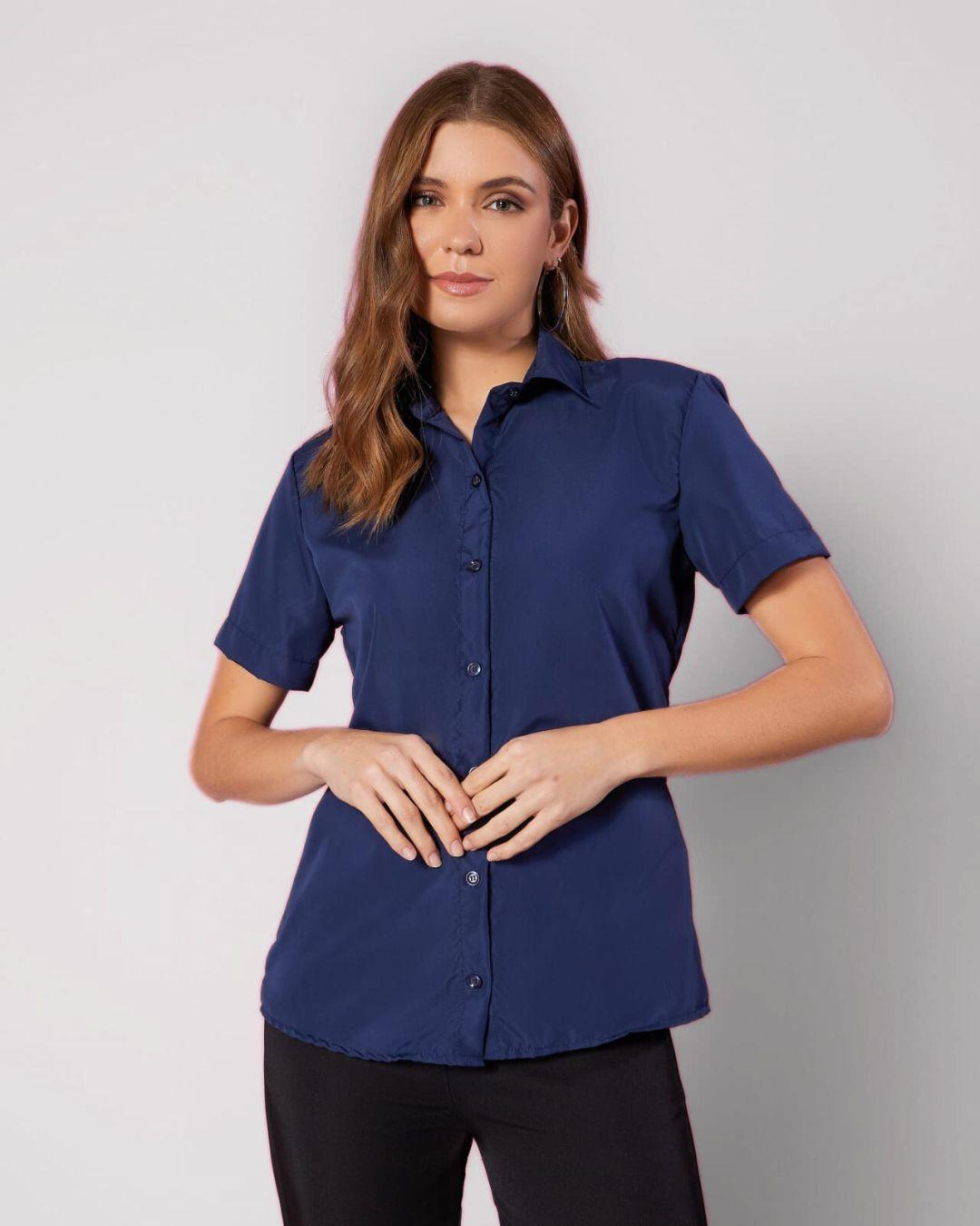 Camisa Azul Camisa Social Feminina De Marca Camisa Social Feminina