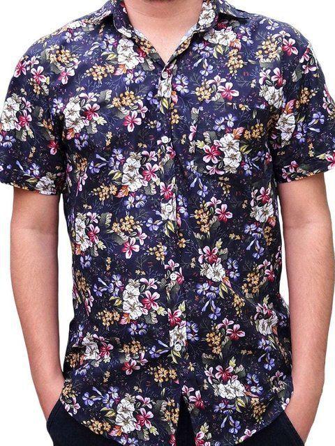camisa florida masculina social