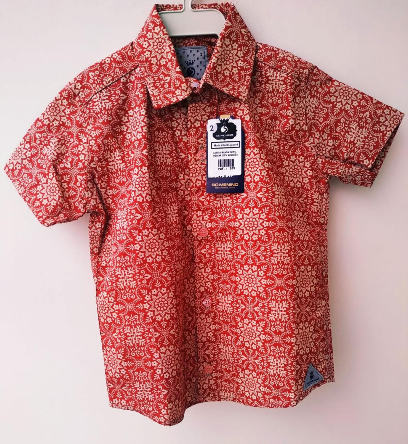 camisa social infantil vermelha