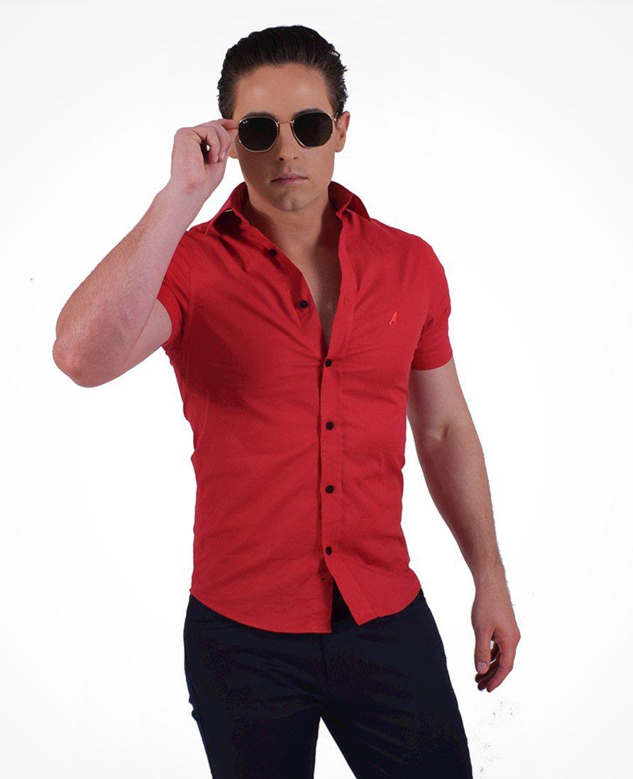 camisa manga curta slim masculina