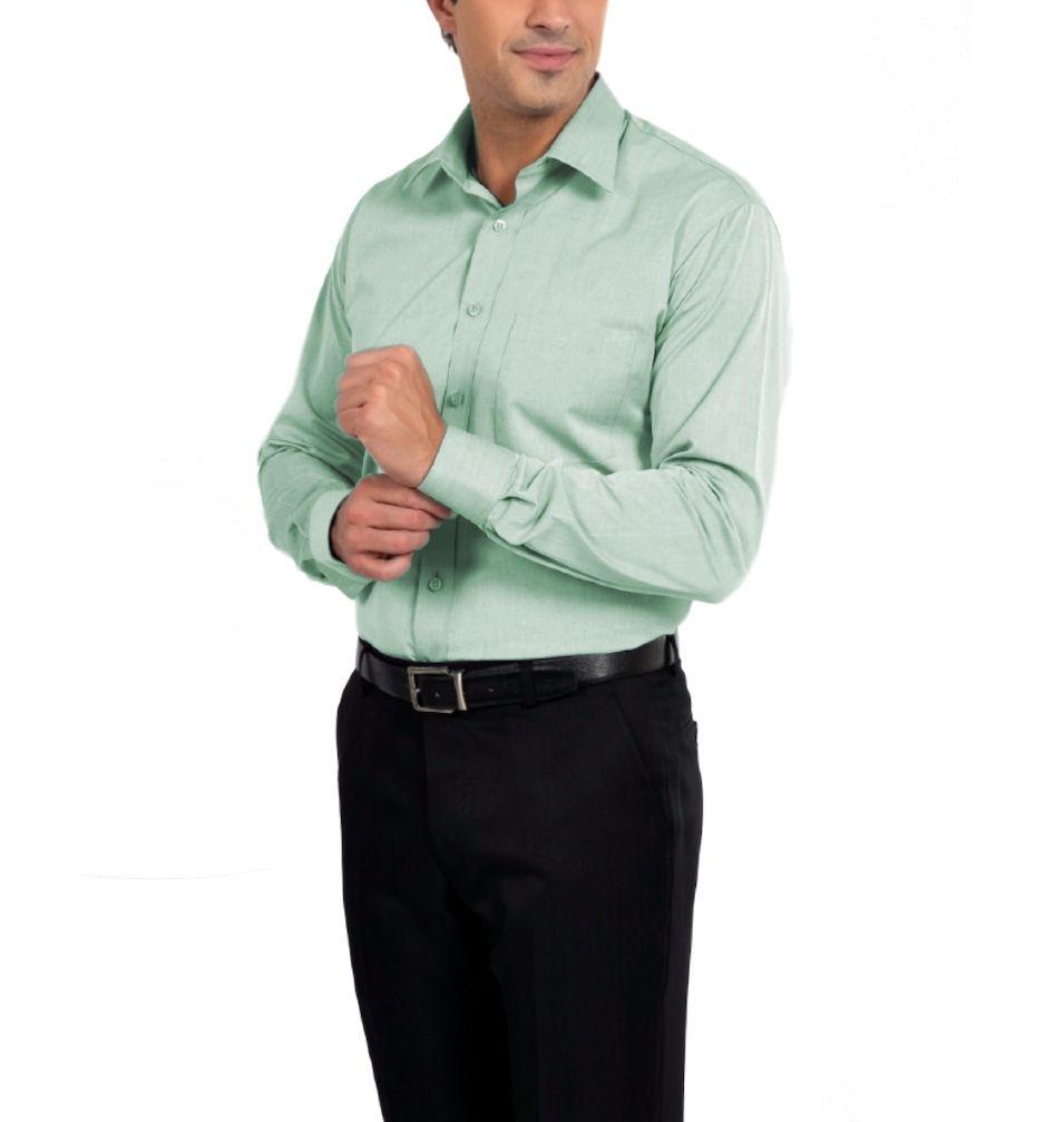 camisa social masculina verde claro