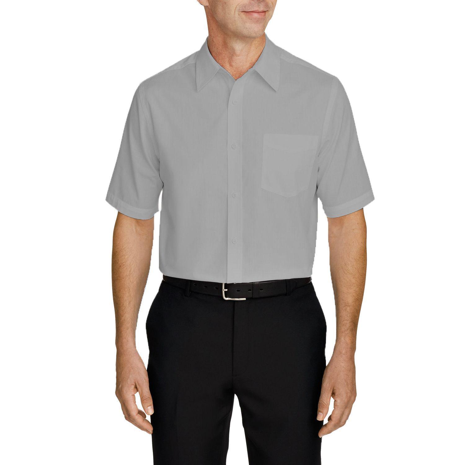 camisa social manga curta cinza