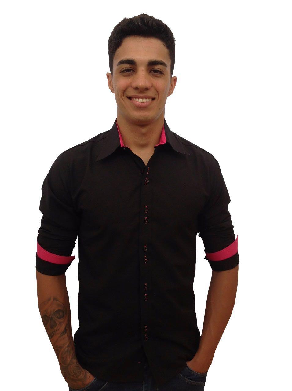 camisa pink masculina