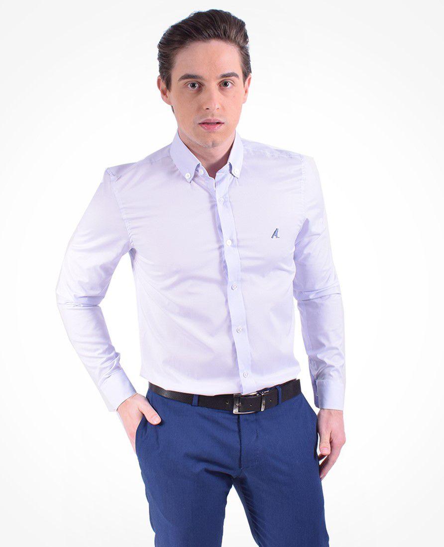 camisa social masculina azul bebe