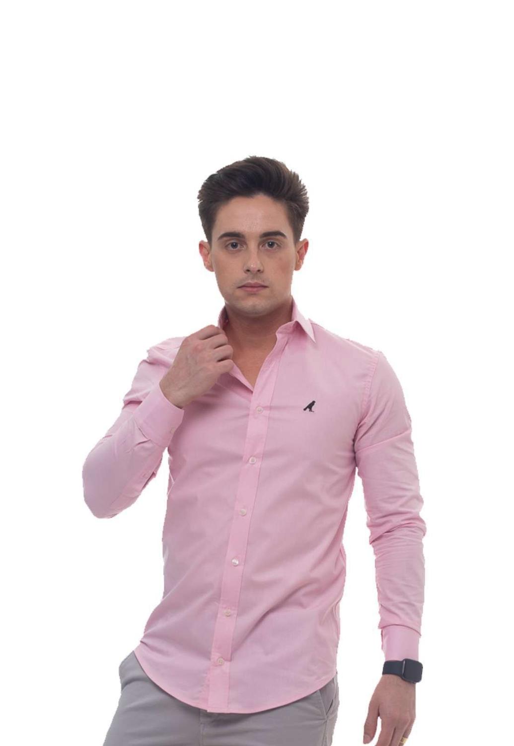 camisa social verde musgo masculina