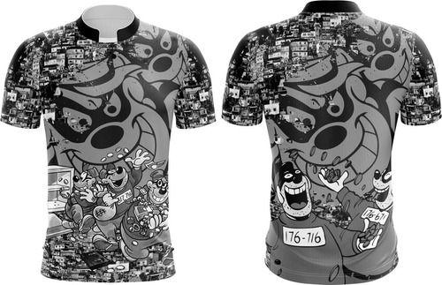 Camisa Quebrada Estampada Mandrake Fluxo Grau Mandrake