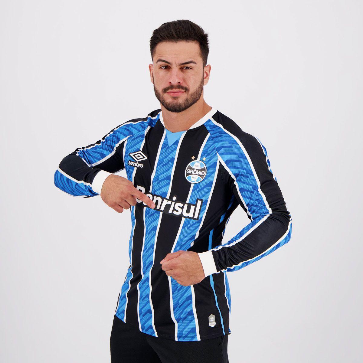Camisa Umbro Gremio I 2020 Manga Longa Camisa de Time Magazine Luiza