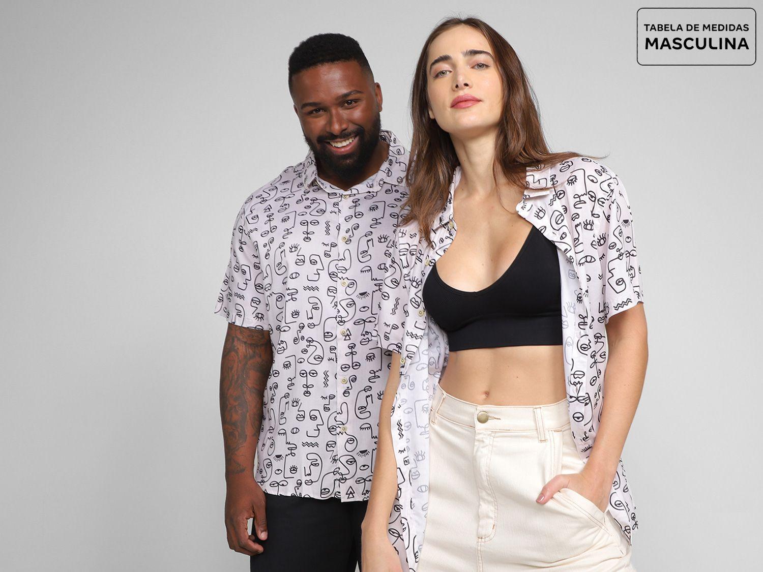 Camisa Vista Magalu Manga Curta Rostos
