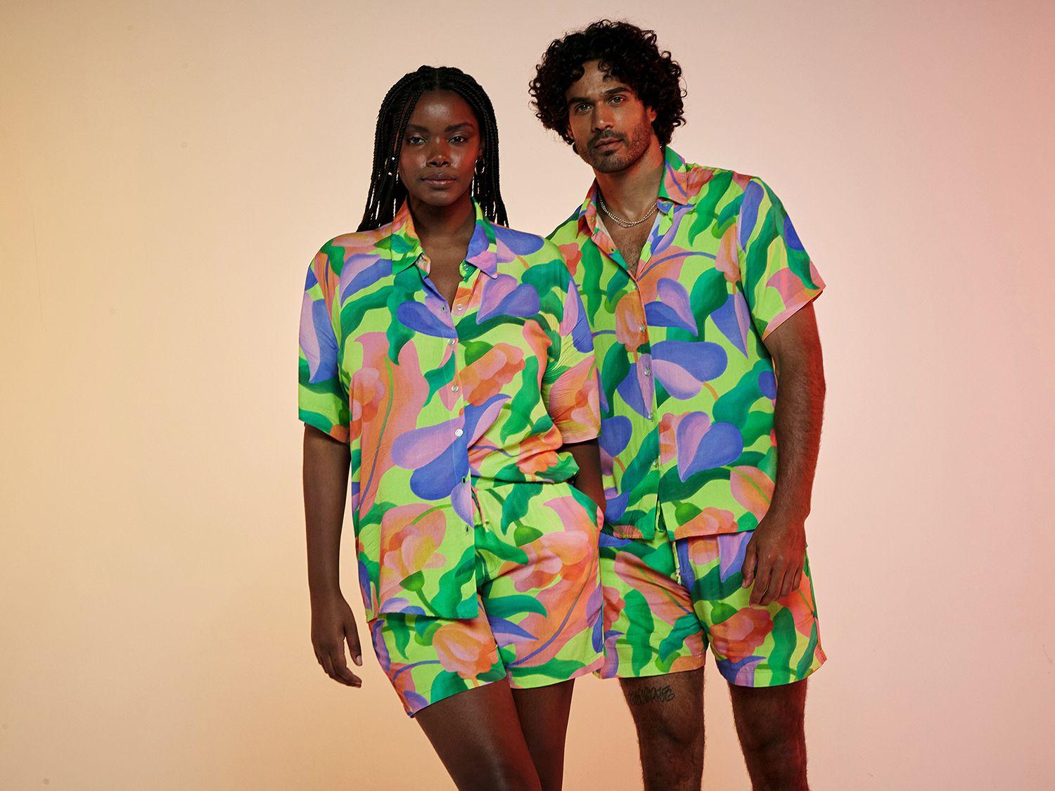 Camisa Vista Magalu x Flora Yumi Viscose Estampada