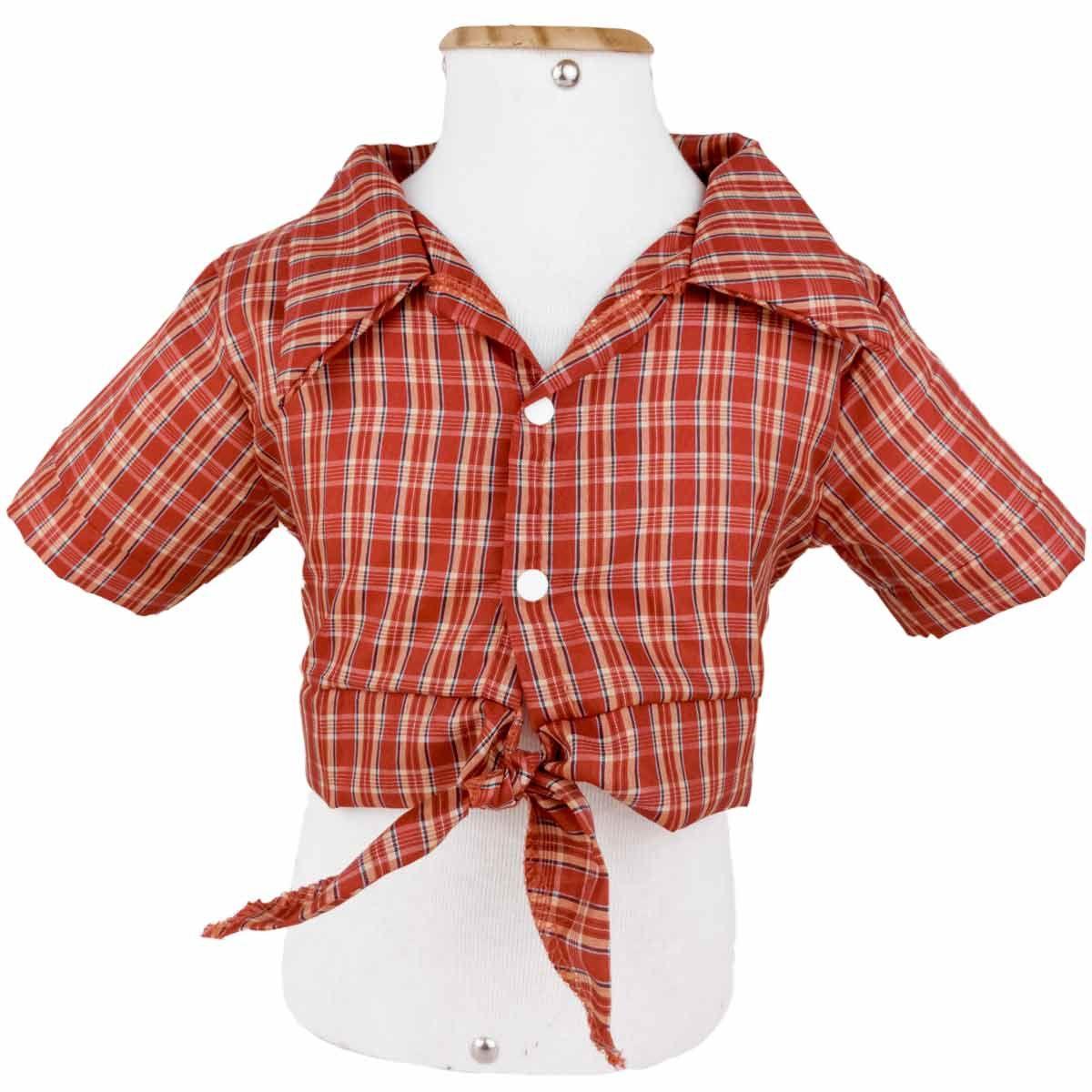 camisa feminina infantil xadrez